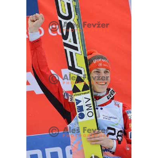 Jurij Tepes of Slovenia during final competition at FIS Ski jumping World Cup Final in Planica, Slovenia on March 24, 2013 