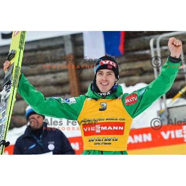 Andreas Stjernen of Norway during final competition at FIS Ski jumping World Cup Final in Planica, Slovenia on March 24, 2013 