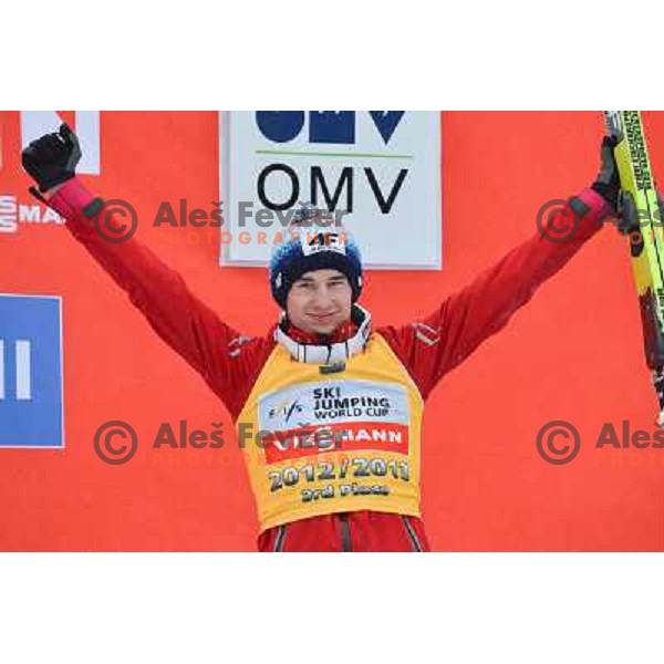 Kamil Stoch of Poland during final competition at FIS Ski jumping World Cup Final in Planica, Slovenia on March 24, 2013 