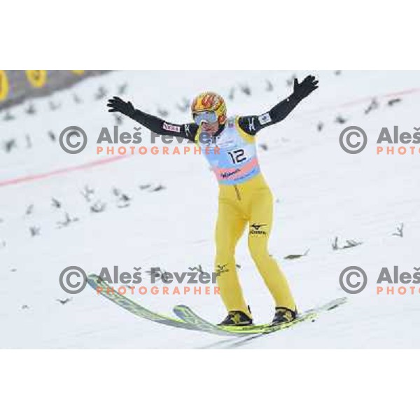 Noriaki Kasai of Japan during final competition at FIS Ski jumping World Cup Final in Planica, Slovenia on March 24, 2013 