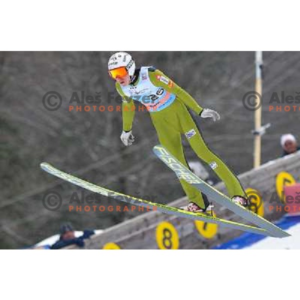 Jurij Tepes of Slovenia during final competition at FIS Ski jumping World Cup Final in Planica, Slovenia on March 24, 2013 