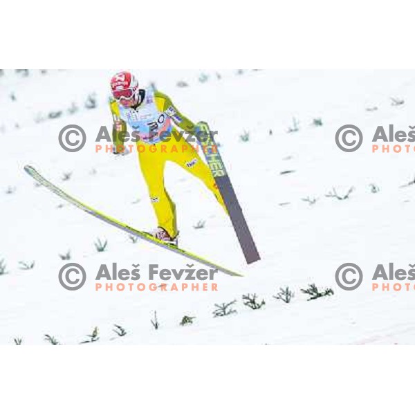 Robert Kranjec of Slovenia during final competition at FIS Ski jumping World Cup Final in Planica, Slovenia on March 24, 2013 