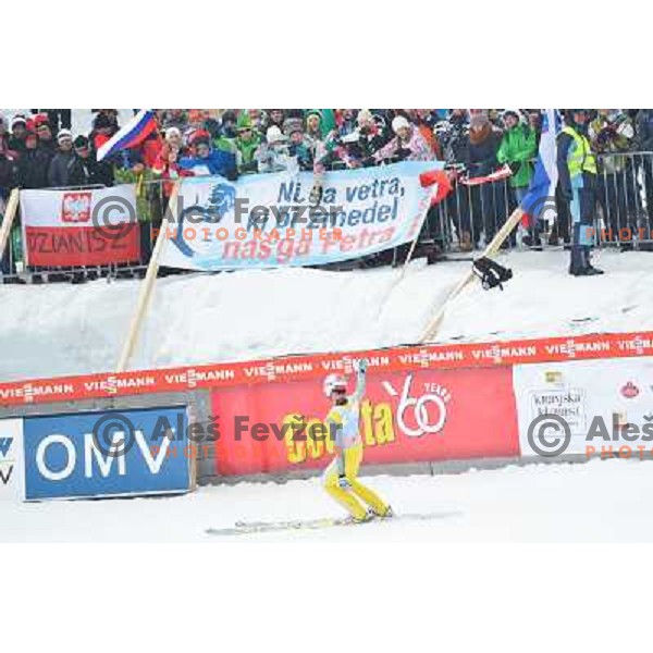 Robert Kranjec of Slovenia during final competition at FIS Ski jumping World Cup Final in Planica, Slovenia on March 24, 2013 