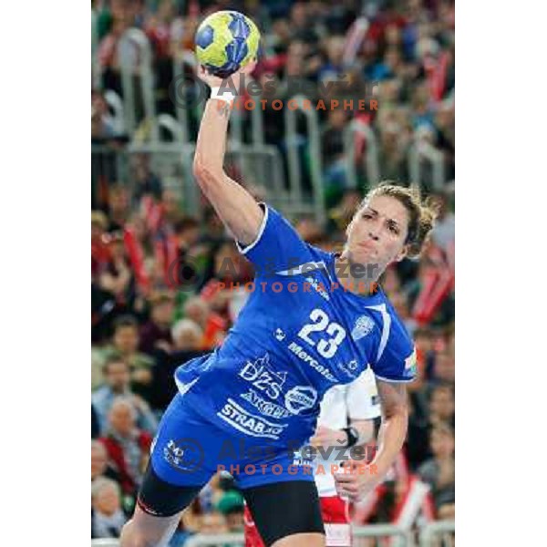 Andrea Penezic of Krim Mercator in action during semi-final match of EHF Women\'s Champions league between Krim Mercator (SLO) and Larvik (NOR), played in Stozice Arena, Ljubljana, Slovenia on April 13, 2013 