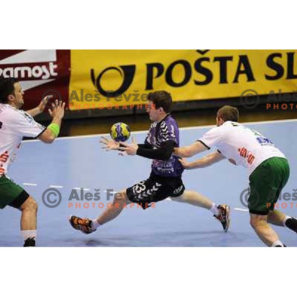 Miha Zarabec during handball match Maribor Branik - Frisch aux Goppingen, EHF cup, played in Tabor hall, 20.4.2013, Maribor 