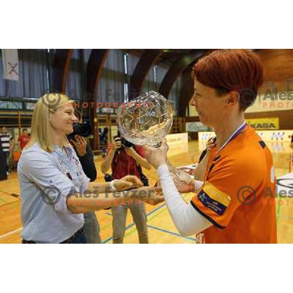 Anja Freser and Sergeja Stefanisin in Slovenian Handball Cup, played in Galjevica hall, Ljubljana on April 21, 2013 