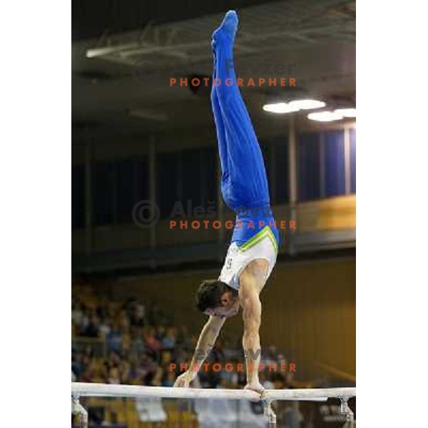 Alen Dimic of Slovenia in action during Artistic Gymnastics World Challenge Cup in Hala Tivoli, Ljubljana, Slovenia on April 28, 2013Alen Dimic of Slovenia in action during Artistic Gymnastics World Challenge Cup in Hala Tivoli, Ljubljana, Slovenia on A