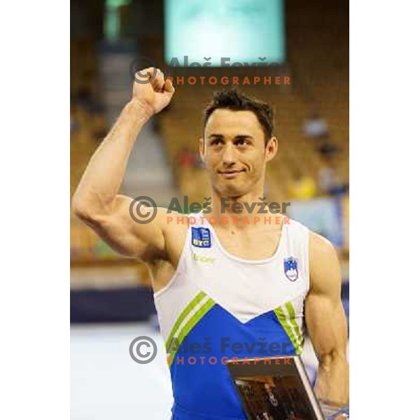 Alen Dimic of Slovenia in action during Artistic Gymnastics World Challenge Cup in Hala Tivoli, Ljubljana, Slovenia on April 28, 2013