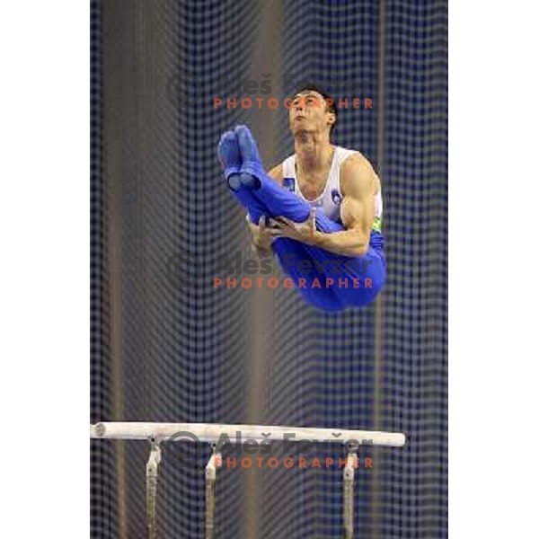Alen Dimic of Slovenia in action during Artistic Gymnastics World Challenge Cup in Hala Tivoli, Ljubljana, Slovenia on April 28, 2013