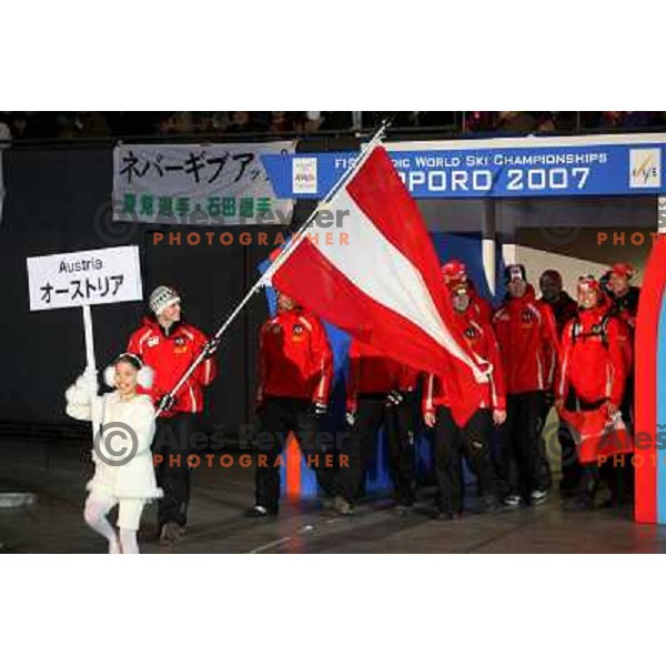Austrian team at the opening ceremony of FIS Nordic World SKI Championships 2007 in Sapporo, Japan