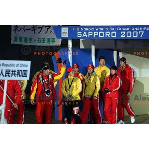 Team China at the opening ceremony of FIS Nordic World SKI Championships 2007 in Sapporo, Japan