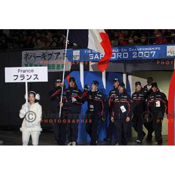 French team at the opening ceremony of FIS Nordic World SKI Championships 2007 in Sapporo, Japan