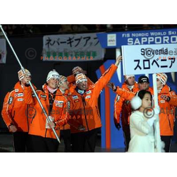 Slovenia team at the opening ceremony of FIS Nordic World SKI Championships 2007 in Sapporo, Japan