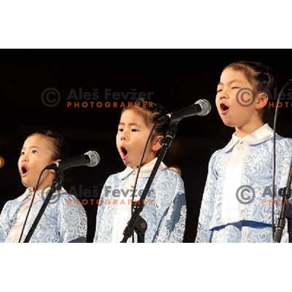 Girls singing at the opening ceremony of FIS Nordic World SKI Championships 2007 in Sapporo, Japan