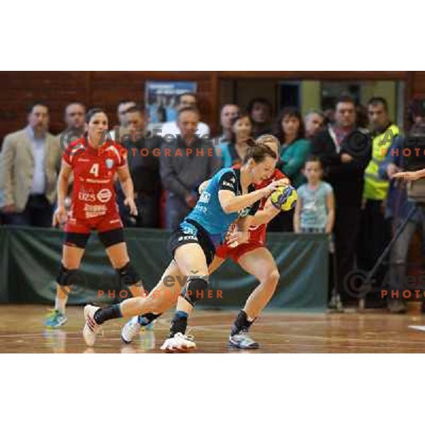 Ivana Ljubas of Gen I Zagorje in action in the Final of Slovenian Handball Cup between Krim Mercator and Gen I Zagorje, played in Galjevica Hall, Ljubljana on April 21, 2013 