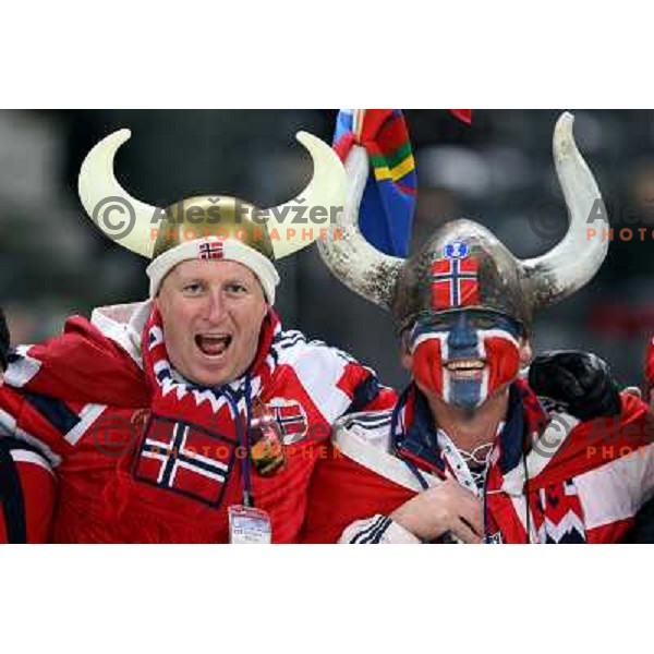 Fans from Norway at the opening ceremony of FIS Nordic World SKI Championships 2007 in Sapporo, Japan