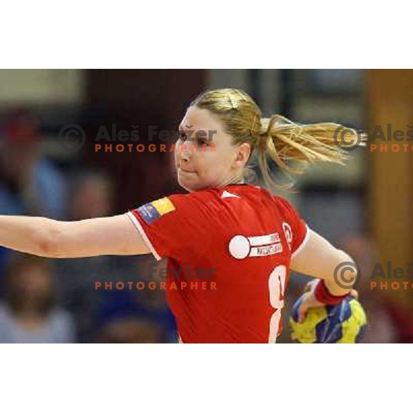 Tamara Mavsar of Krim Mercator in action in the Final of Slovenian Handball Cup between Krim Mercator and Gen I Zagorje, played in Galjevica Hall, Ljubljana on April 21, 2013 