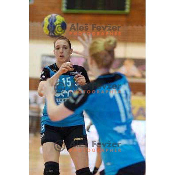 Teja Ferfolja of Gen I Zagorje in action in the Final of Slovenian Handball Cup between Krim Mercator and Gen I Zagorje, played in Galjevica Hall, Ljubljana on April 21, 2013 