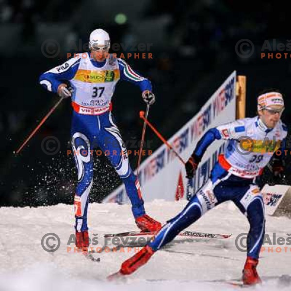 Munari chassing Oranic at Nordic combined 7.5km Sprint race at FIS Nordic World SKI Championships 2007 in Sapporo, Japan