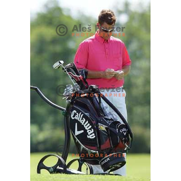 Matjaz Gojcic in action at Alps Tour Pro-AM golf tournament at Ptuj, Slovenia on May 20, 2013 
