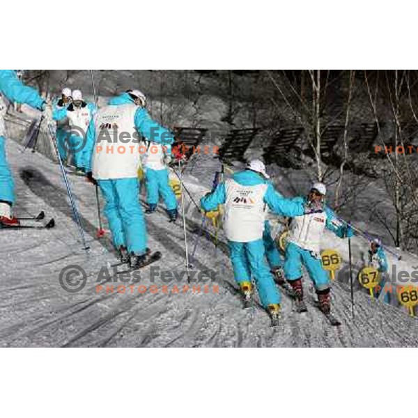 Workers at the hill at Ski-jumping competition at Large Hill Okurayama (HS 134) at FIS Nordic World SKI Championships 2007 in Sapporo, Japan