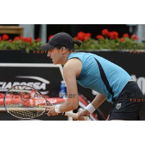Katarina Srebotnik (SLO) playing at Italian Open tennis tournament in Rome, Italy on May 18, 2013 