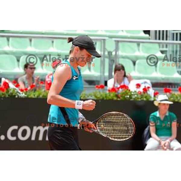 Katarina Srebotnik (SLO) playing at Italian Open tennis tournament in Rome, Italy on May 18, 2013 