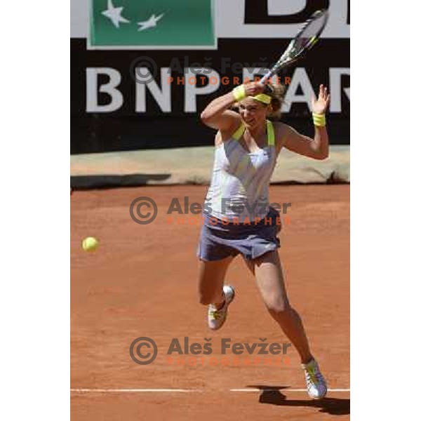 Victoria Azarenka (BLR) playing at Italian Open tennis tournament in Rome, Italy on May 18, 2013 