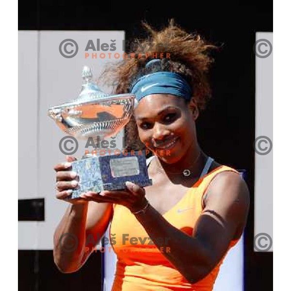 Serena Williams (USA) playing at Italian Open tennis tournament in Rome, Italy on May 18, 2013 
