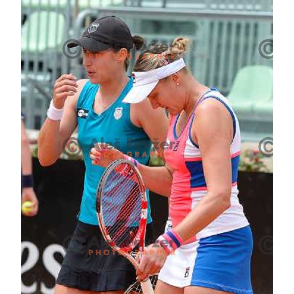 Katarina Srebotnik (SLO) playing at Italian Open tennis tournament in Rome, Italy on May 18, 2013 