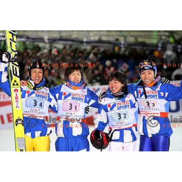 Team Japan won bronze medal at team ski-jumping competition at FIS Nordic World SKI Championships 2007 in Sapporo, Japan