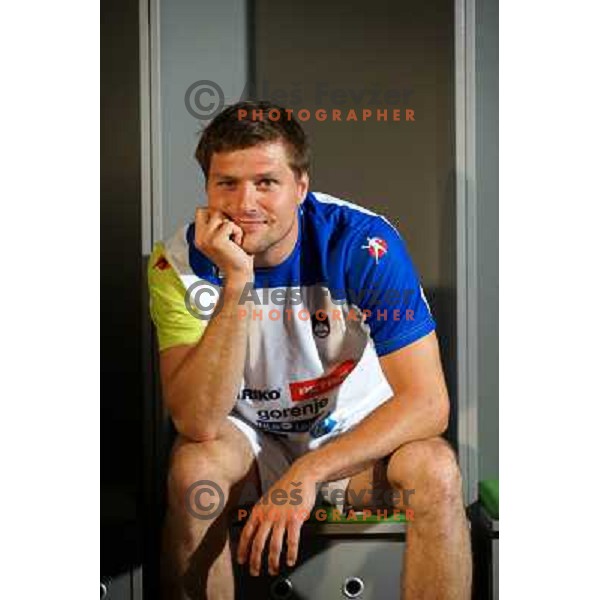 Marko Bezjak of Slovenia in changing room of Arena Stozice, Ljubljana on May 22, 2013 