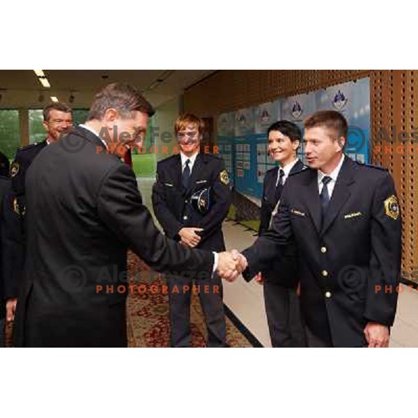 Borut Pahor nad Simon Hocevar during meeting at Congres centre Brdo pri Kranju, Slovenia on May 23, 2013 