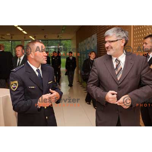 Dejan Zavecc and Roman Jakic during meeting at Congres centre Brdo pri Kranju, Slovenia on May 23, 2013 