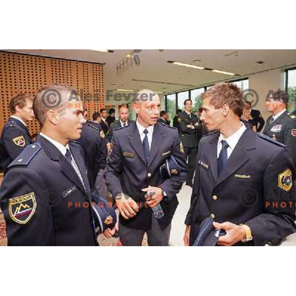 Jernej Damjan, Emil Tahirovic, Robert Kranjec during meeting at Congres centre Brdo pri Kranju, Slovenia on May 23, 2013 