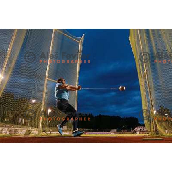 Primoz Kozmus of Slovenia competes at 18. International Athletics Meeting in Velenje, Slovenia on June 4, 2013 