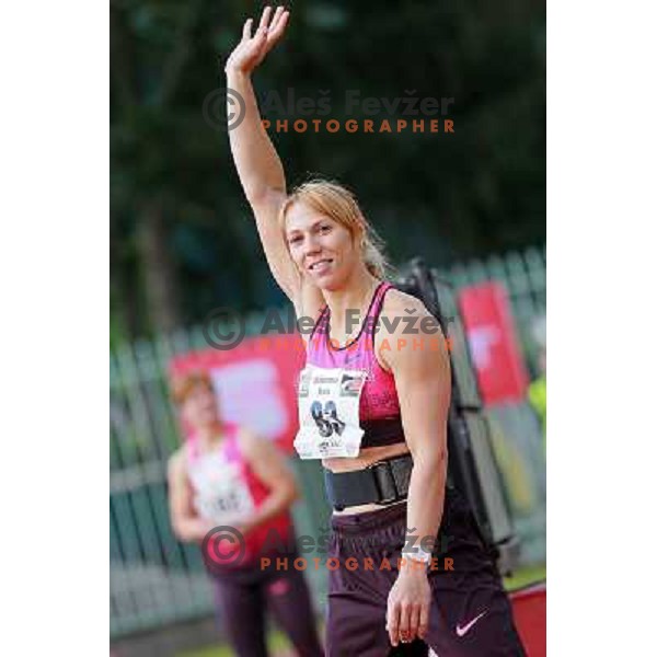 Maria Abakumova competes at 18. International Athletics Meeting in Velenje, Slovenia on June 4, 2013 