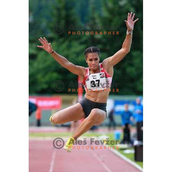 Amy Harris competes at 18. International Athletics Meeting in Velenje, Slovenia on June 4, 2013 