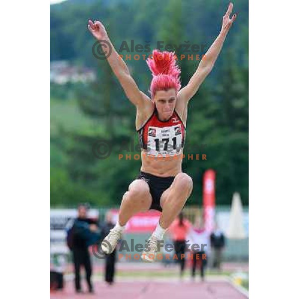 Nina Kolaric of Slovenia competes at 18. International Athletics Meeting in Velenje, Slovenia on June 4, 2013 