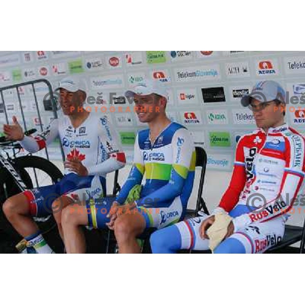  Svein Tuft, Brett Lancaster and Artem Ovechkin during time trial 8,8 km, 1st stage of Tour Of Slovenia in Ljubljana on June 13, 2013
