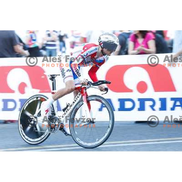 Artem Ovechkin of Russia during time trial 8,8 km, 1st stage of Tour Of Slovenia in Ljubljana on June 13, 2013