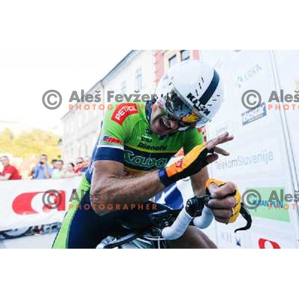 Tadej Veljavec of Slovenia during time trial 8,8 km, 1st stage of Tour Of Slovenia in Ljubljana on June 13, 2013