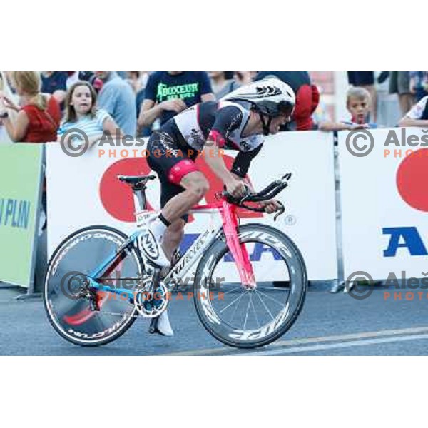 Jan Polanc of Slovenia during time trial 8,8 km, 1st stage of Tour Of Slovenia in Ljubljana on June 13, 2013 