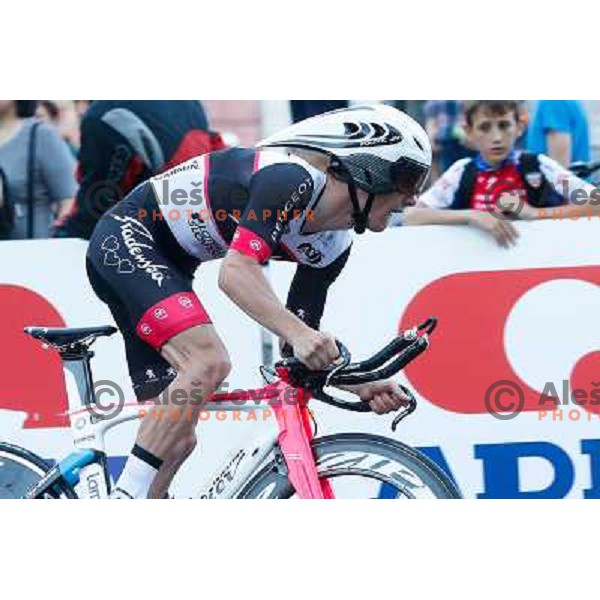 Jan Polanc of Slovenia during time trial 8,8 km, 1st stage of Tour Of Slovenia in Ljubljana on June 13, 2013 