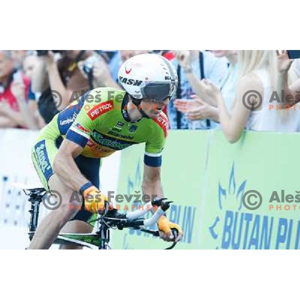 Tadej Valjavec of Slovenia during time trial 8,8 km, 1st stage of Tour Of Slovenia in Ljubljana on June 13, 2013 