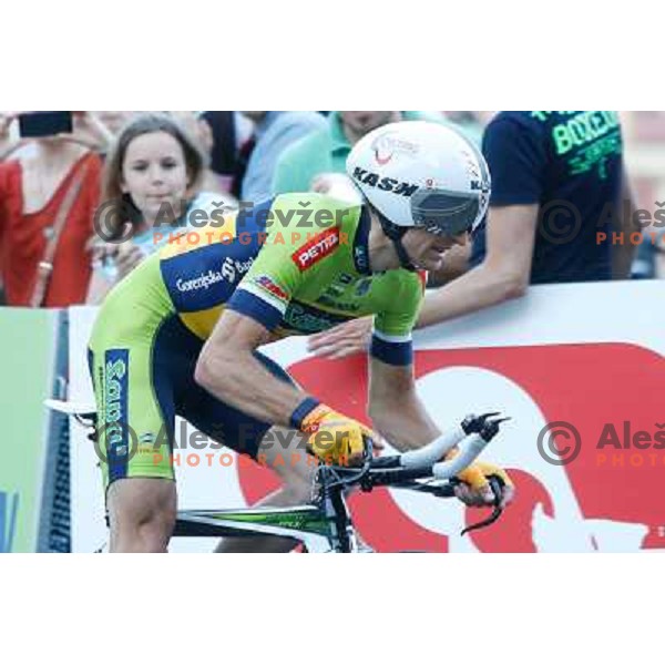 Tadej Valjavec of Slovenia during time trial 8,8 km, 1st stage of Tour Of Slovenia in Ljubljana on June 13, 2013 