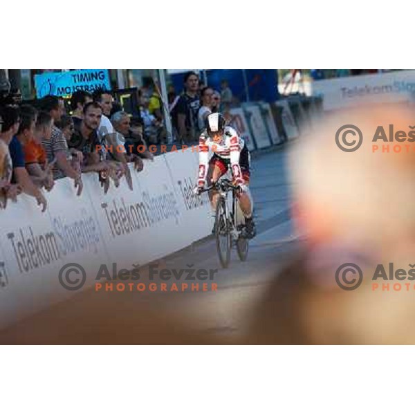 Jan Tratnik of Slovenia during time trial 8,8 km, 1st stage of Tour Of Slovenia in Ljubljana on June 13, 2013 