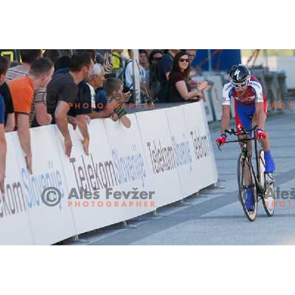 Tomaz Nose of Slovenia during time trial 8,8 km, 1st stage of Tour Of Slovenia in Ljubljana on June 13, 2013 