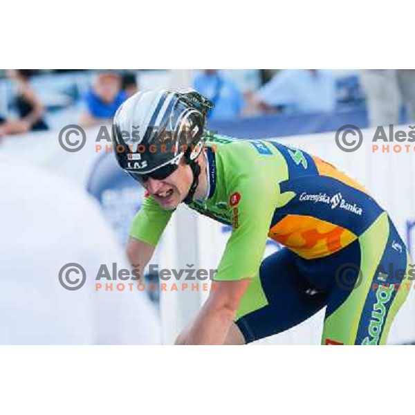 Tim Mikelj of Slovenia during time trial 8,8 km, 1st stage of Tour Of Slovenia in Ljubljana on June 13, 2013 