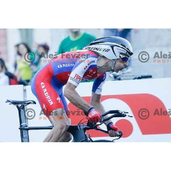 Radoslav Rogina of Slovenia during time trial 8,8 km, 1st stage of Tour Of Slovenia in Ljubljana on June 13, 2013 